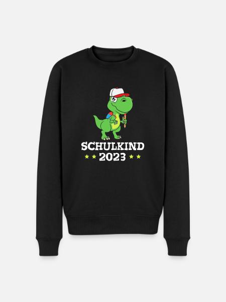 Schulkind 2023 Dinosaurier - Männer Premium Bio Pullover - Schwarz