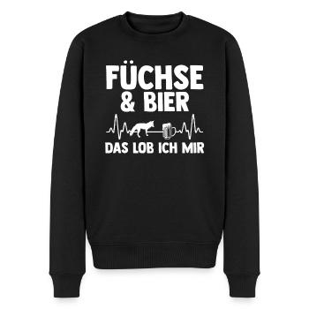 Fuchs - Männer Premium Bio Pullover - Schwarz - Vorne - Nico (187cm)
