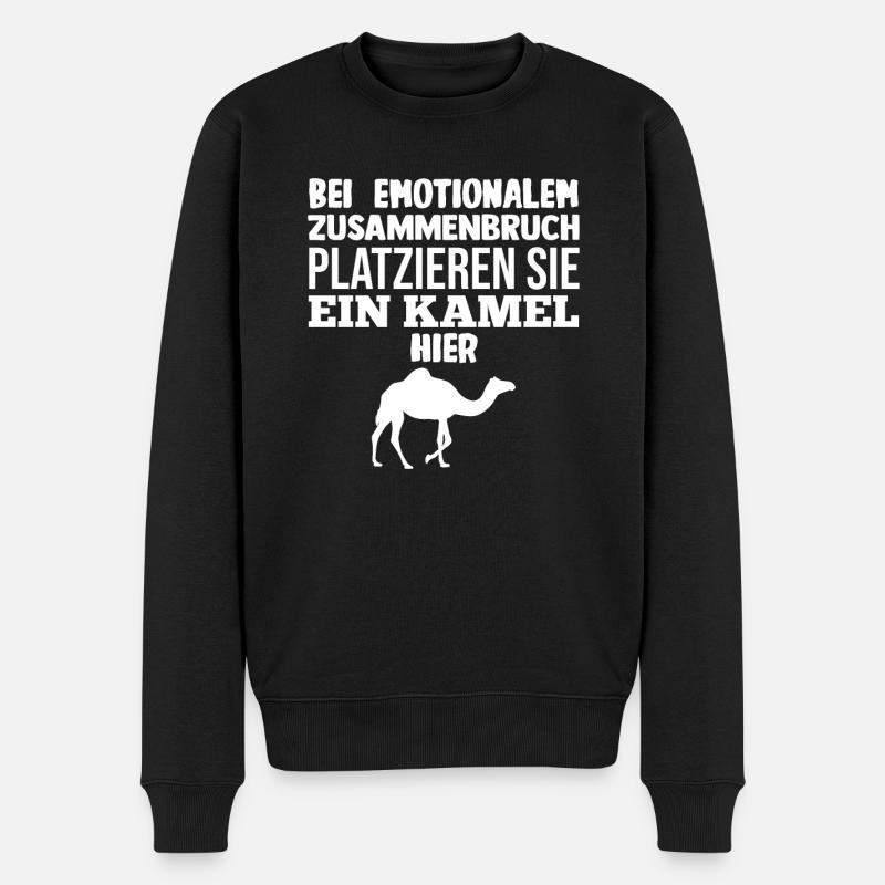 Kamel - Männer Premium Bio Pullover - Schwarz