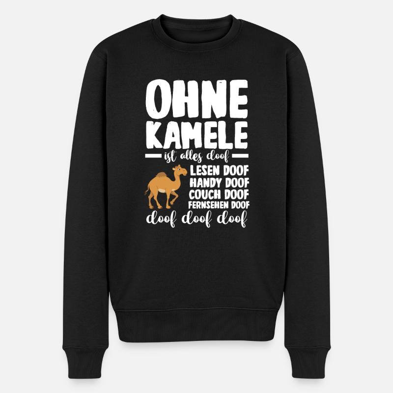 Kamel - Männer Premium Bio Pullover - Schwarz