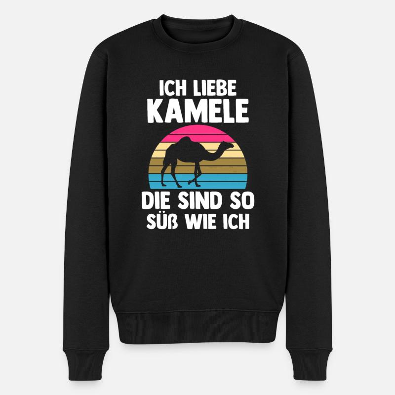 Kamel - Männer Premium Bio Pullover - Schwarz
