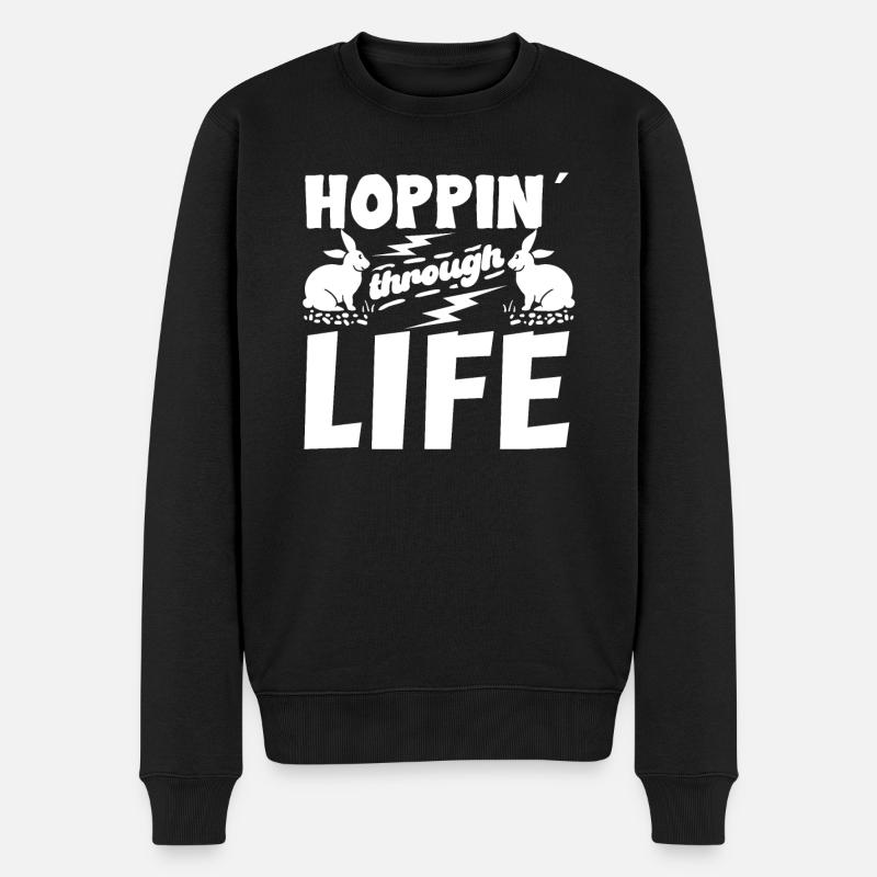Hasenbesitzer Hasenliebhaber Hasenmutter Hase Papa - Männer Premium Bio Pullover - Schwarz
