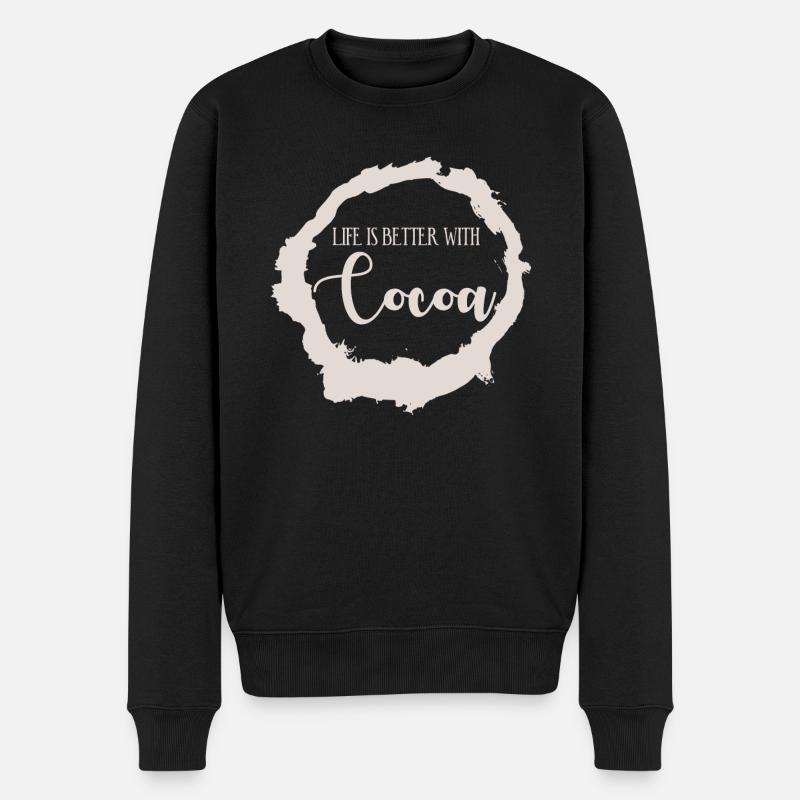 Chocolat chaud au cacao - Pull Premium bio Homme - noir