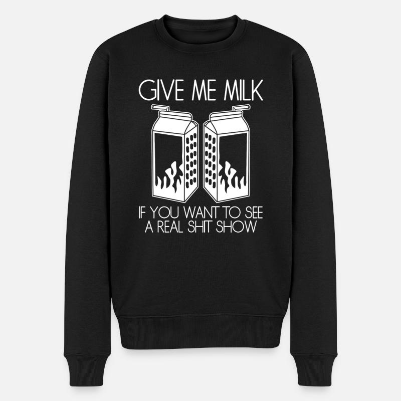 Lactose intolerance - Männer Premium Bio Pullover - Schwarz
