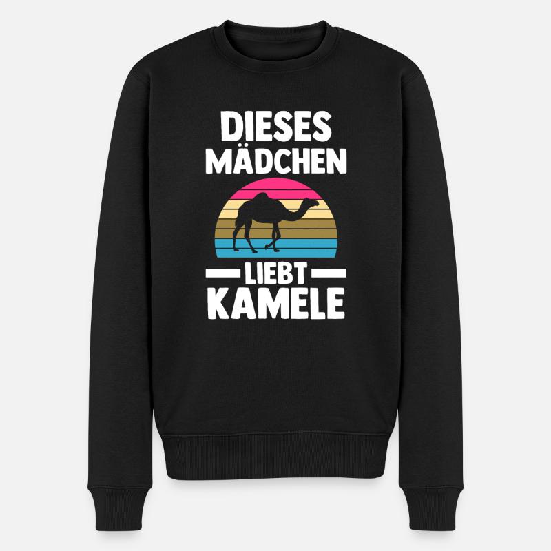 Kamel - Männer Premium Bio Pullover - Schwarz