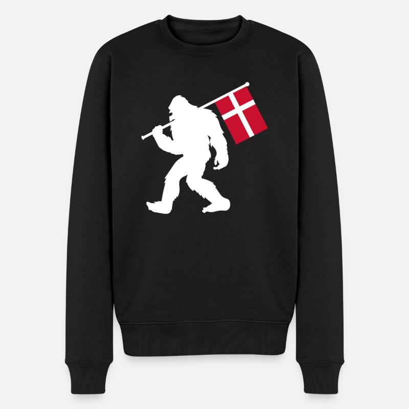 Dänemark Bigfoot - Männer Premium Bio Pullover - Schwarz