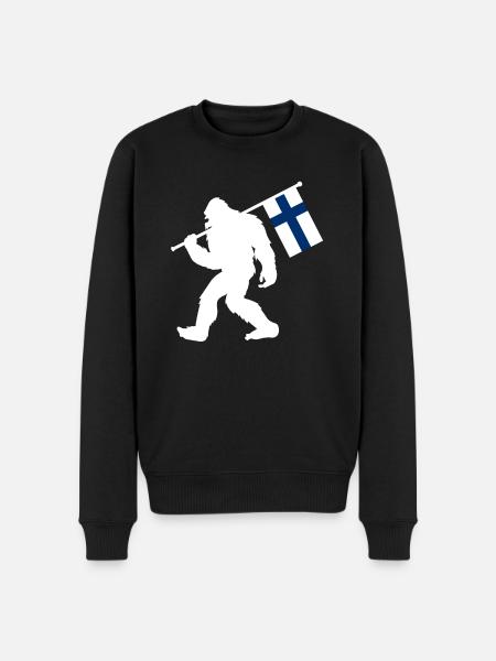 Finnland Bigfoot - Männer Premium Bio Pullover - Schwarz