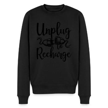 Trennen Sie sich von den sozialen Medien Ablenkung - Männer Premium Bio Pullover - Schwarz - Vorne - Nico (187cm)