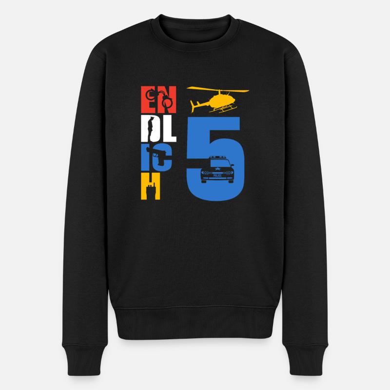 Endlich 5 Polizei - Männer Premium Bio Pullover - Schwarz