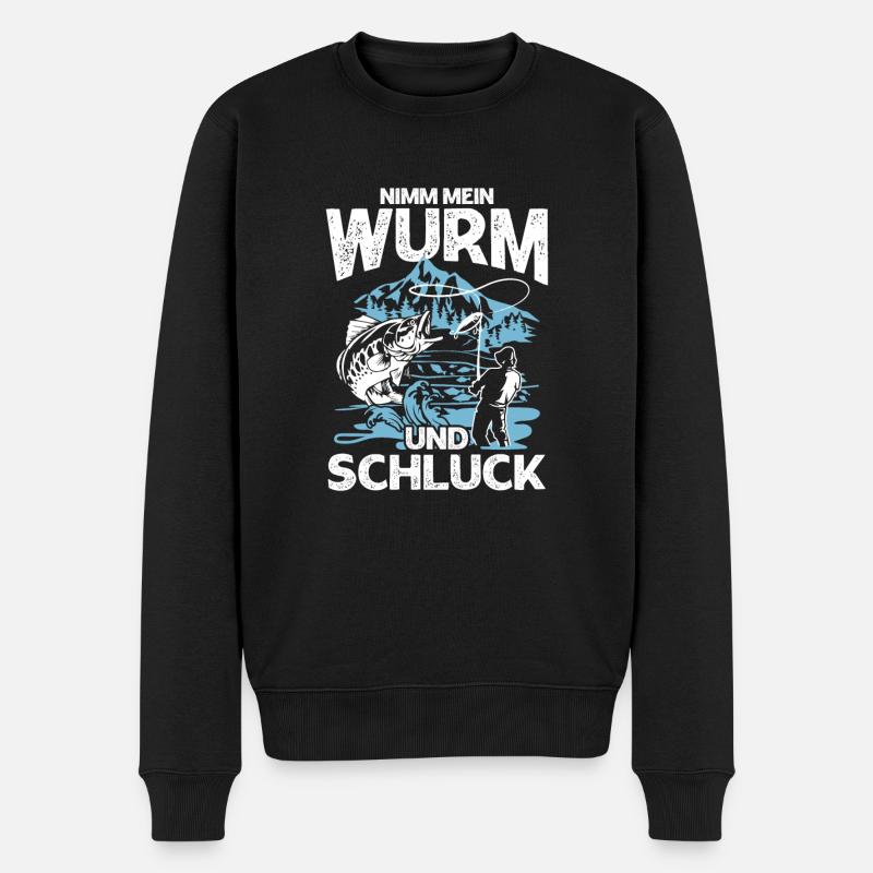 Nimm Mein Wurm Und Schluck - Männer Premium Bio Pullover - Schwarz