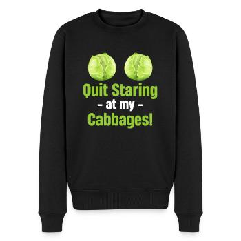 Stop staring at my cabbages - Men's Premium Organic Jumper - black - Front - Nico (187cm)