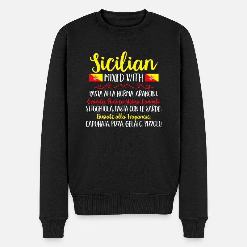 Sizilien Flagge Italien Sizilien - Männer Premium Bio Pullover - Schwarz