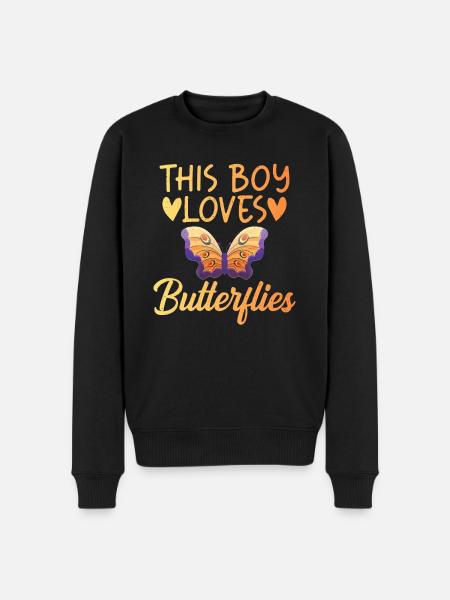 Butterfly Lover Gifts - Men's Premium Organic Jumper - black