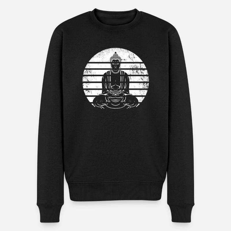 Bouddha bouddhiste - Pull Premium bio Homme - noir