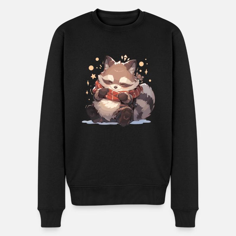 Waschbär Waschbären Waschbär Baby Wachbären - Männer Premium Bio Pullover - Schwarz