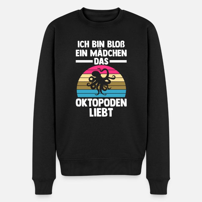Tintenfisch Oktopus - Männer Premium Bio Pullover - Schwarz