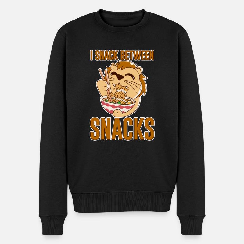 I Snack Between Snacks 4 - Männer Premium Bio Pullover - Schwarz