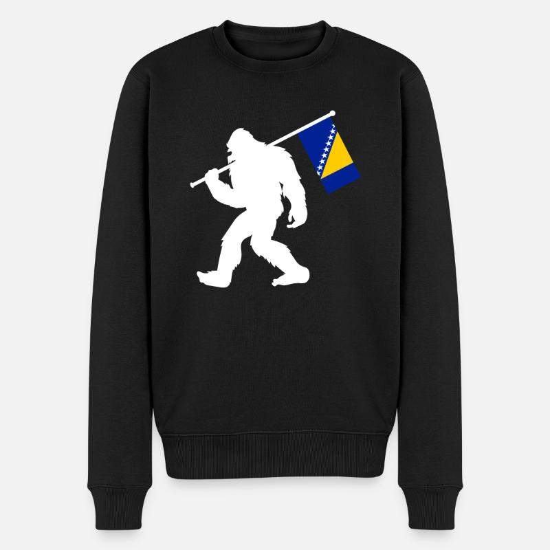 Bosnien - Männer Premium Bio Pullover - Schwarz