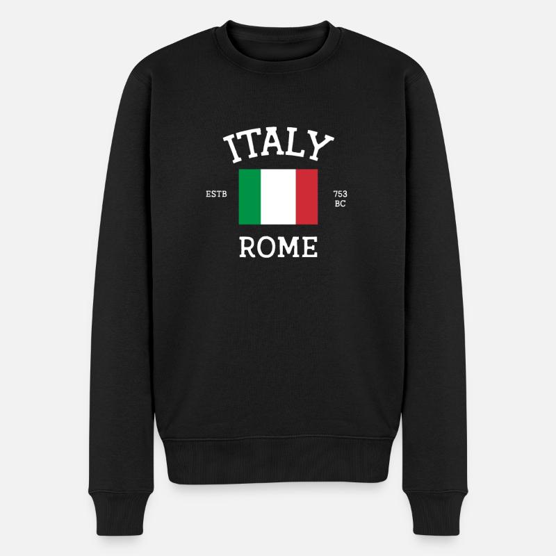 Italien - Männer Premium Bio Pullover - Schwarz