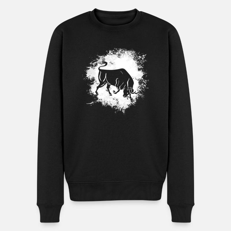Sternzeichen Stier Symbol - Männer Premium Bio Pullover - Schwarz