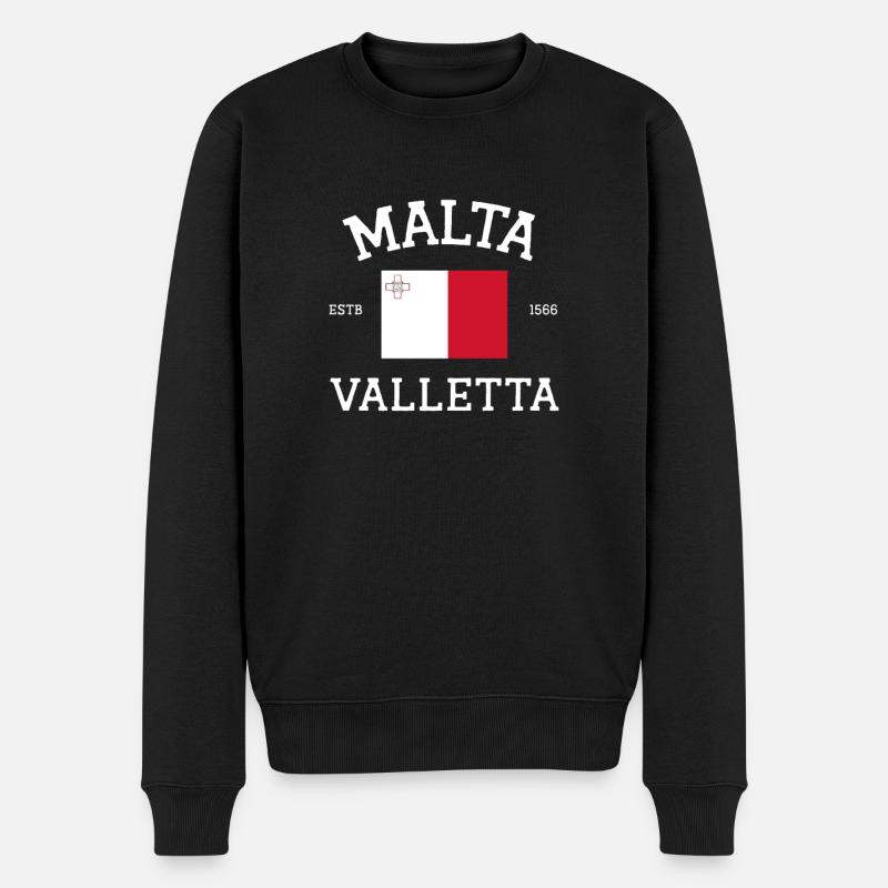 Malta - Männer Premium Bio Pullover - Schwarz