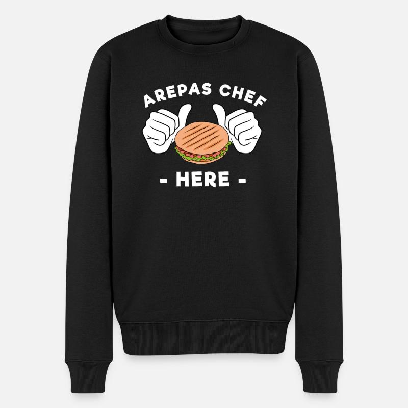 Arepas Chef Here - Männer Premium Bio Pullover - Schwarz
