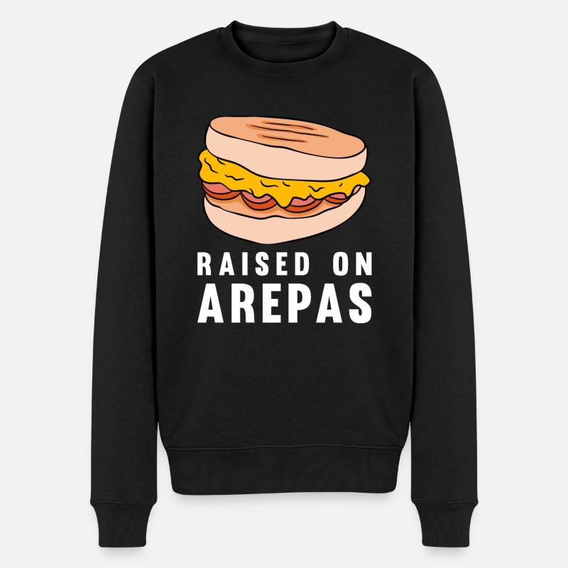 Raised On Arepas - Männer Premium Bio Pullover - Schwarz