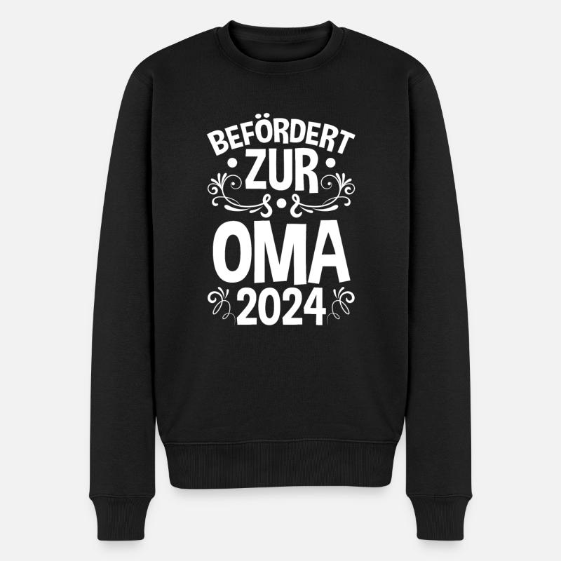 Werdende Oma 2024 - Männer Premium Bio Pullover - Schwarz