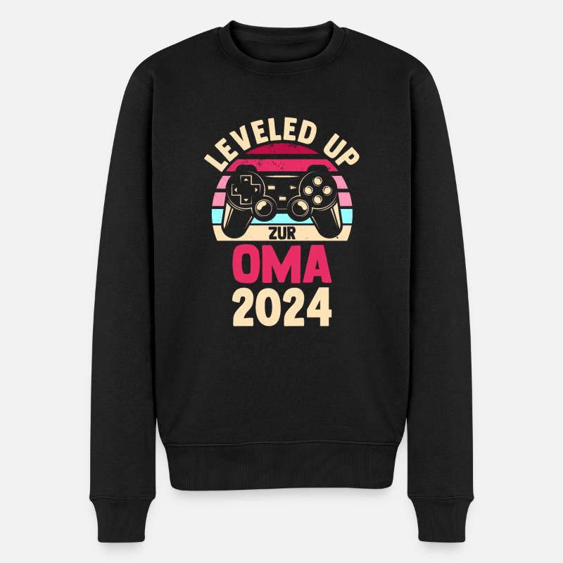 Werdende Oma 2024 - Männer Premium Bio Pullover - Schwarz