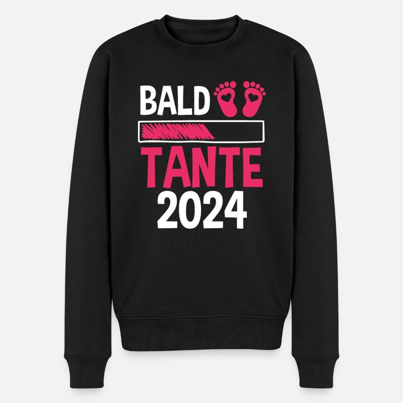 Werdende Tante 2024 - Männer Premium Bio Pullover - Schwarz