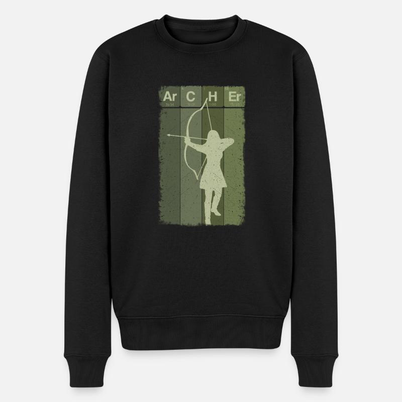 Bogenschießen - Männer Premium Bio Pullover - Schwarz