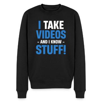 Ich Nehme Videos Auf Und Weiß Sachen! Lustiges - Männer Premium Bio Pullover - Schwarz - Vorne - Nico (187cm)