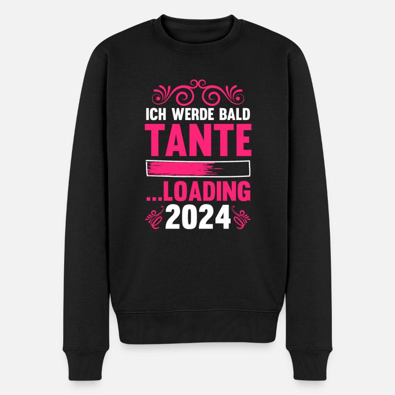 Werdende Tante 2024 - Männer Premium Bio Pullover - Schwarz