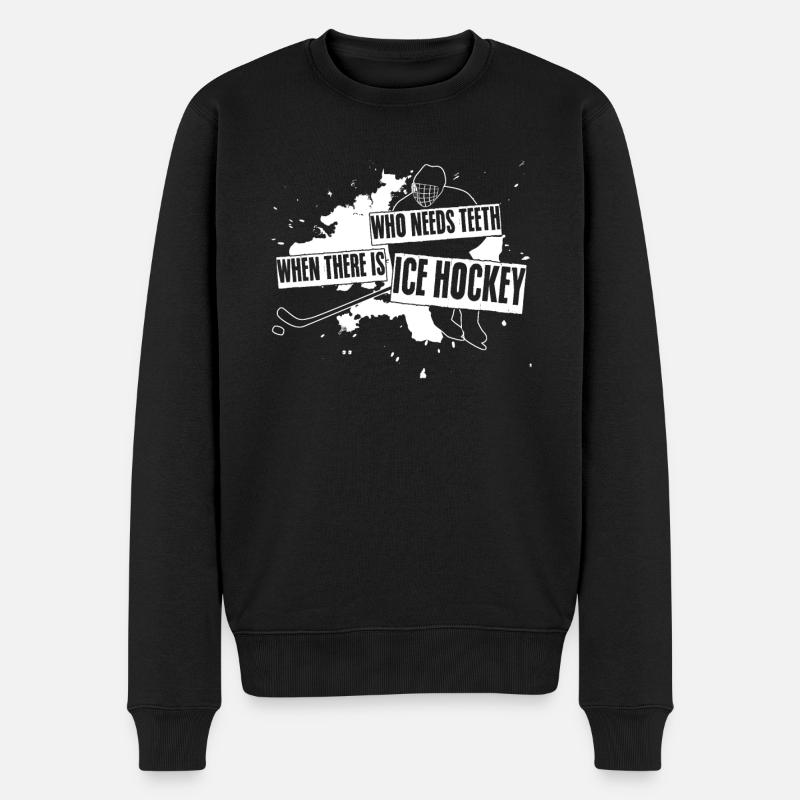 Ice Hockey Joke - Männer Premium Bio Pullover - Schwarz
