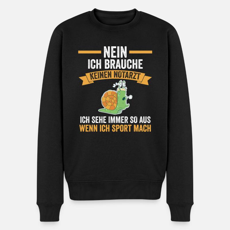 Sportmuffel Morgenmuffel Lustige Sprüche - Männer Premium Bio Pullover - Schwarz