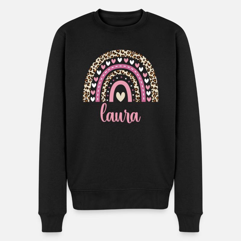 Laura Regenbogen Name Geburtstag Laura - Männer Premium Bio Pullover - Schwarz