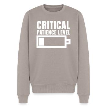 Patience Joke Impatient Impatience - Men's Premium Organic Jumper - taupe - Front - Nico (187cm)