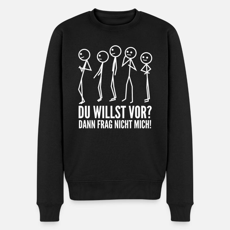 Vordrängler Warteschlange Vordrängeln - Männer Premium Bio Pullover - Schwarz