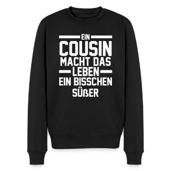 Cousins Cousin - Männer Premium Bio Pullover - Schwarz - Vorne - Nico (187cm)