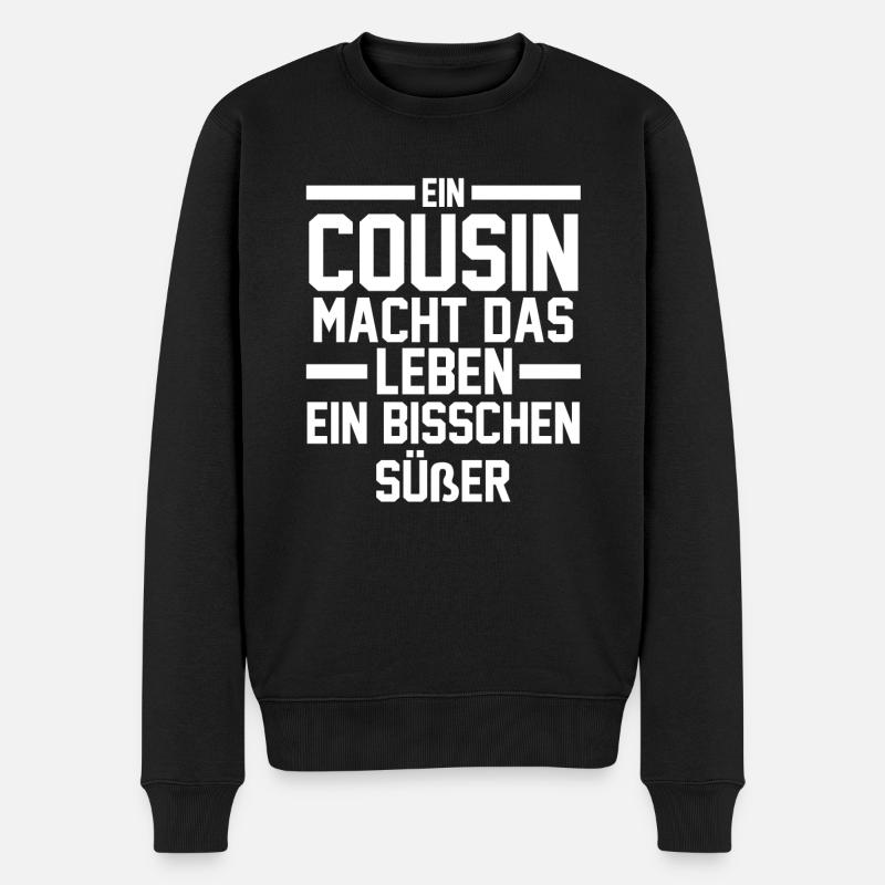 Cousins Cousin - Männer Premium Bio Pullover - Schwarz