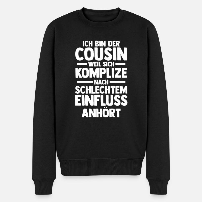 Cousins Cousin - Männer Premium Bio Pullover - Schwarz