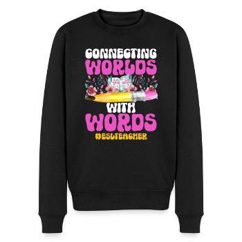 Lehrkraft Englisch Zweitsprache Fremdsprache - Männer Premium Bio Pullover - Schwarz - Vorne - Nico (187cm)