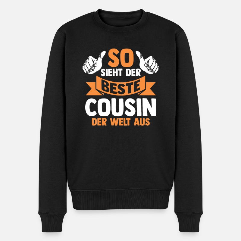 Cousins Cousin - Männer Premium Bio Pullover - Schwarz