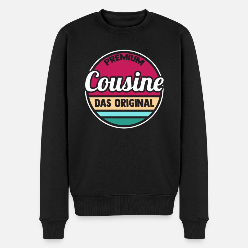 Cousinen Cousine - Männer Premium Bio Pullover - Schwarz