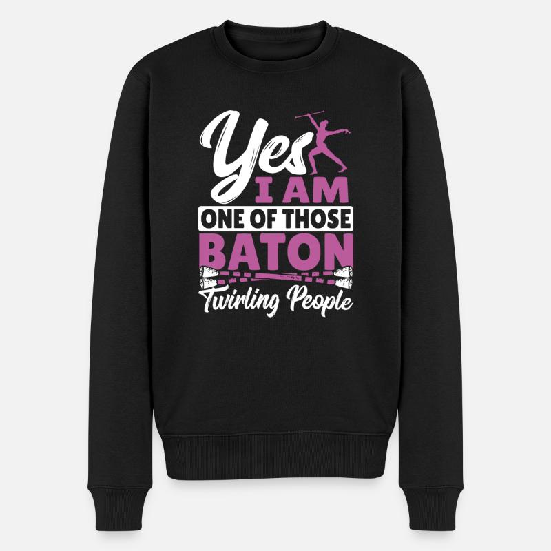 Baton Twirling Baton Twirler Gift - Men's Premium Organic Jumper - black