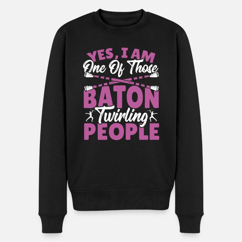 Bâton Twirling Bâton Twirler cadeau - Pull Premium bio Homme - noir