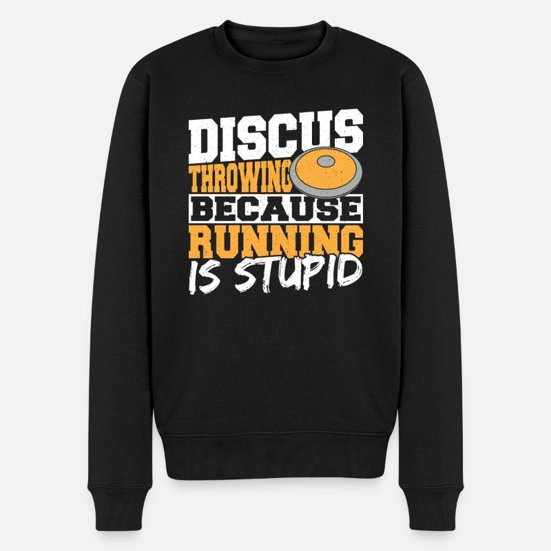 Diskuswerfen Diskuswerfer Geschenk - Männer Premium Bio Pullover - Schwarz