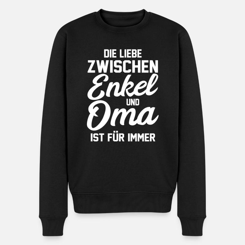 Opa Großmutter Enkelkind Enkel - Männer Premium Bio Pullover - Schwarz