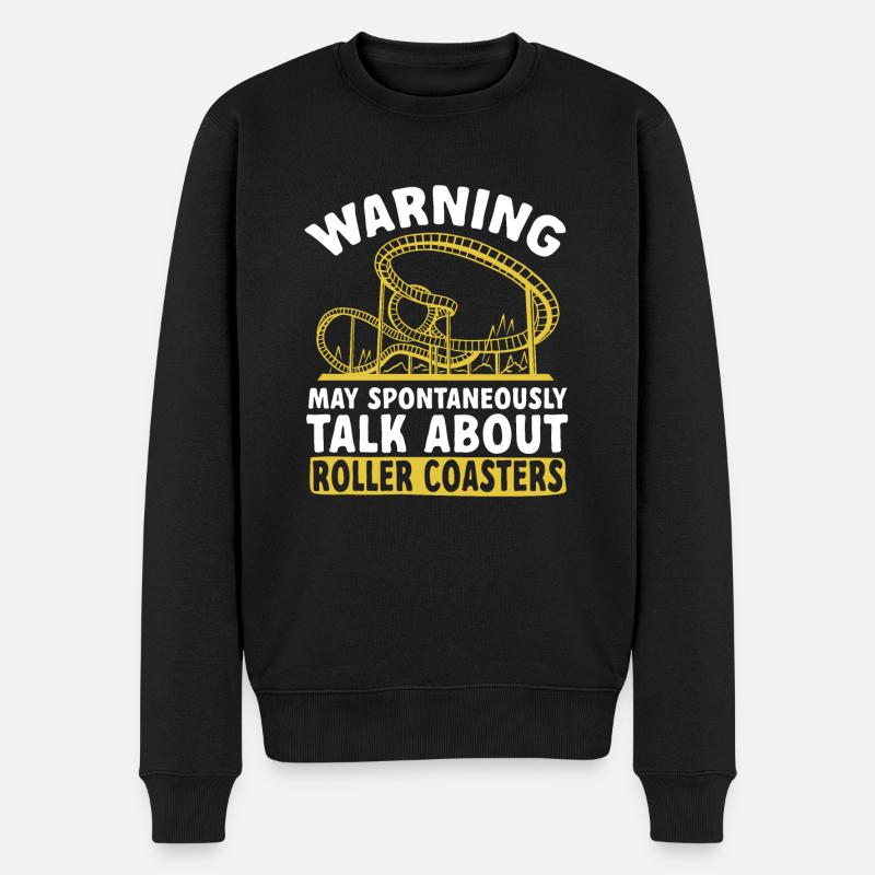 Achterbahn Rollercoaster Freizeitpark - Männer Premium Bio Pullover - Schwarz