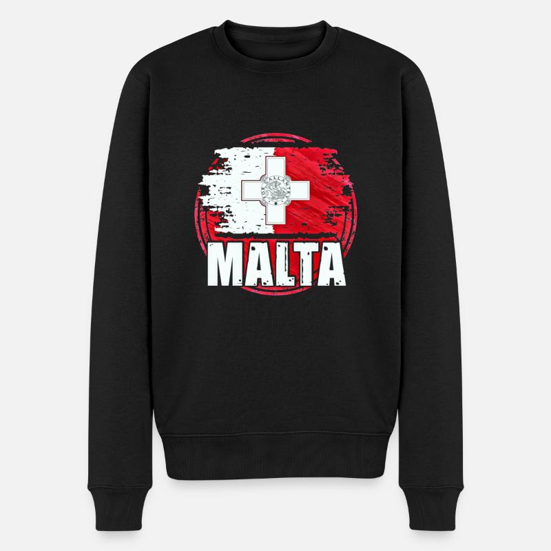 Malta - Männer Premium Bio Pullover - Schwarz